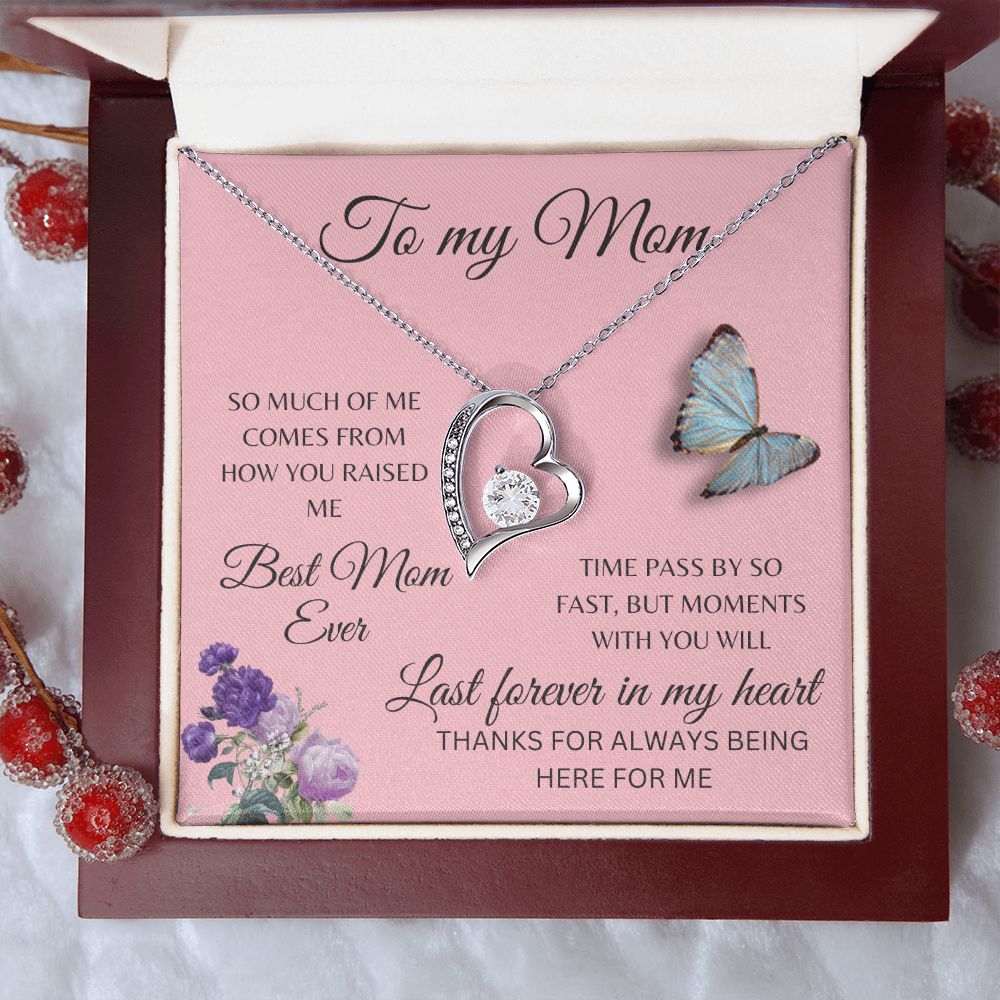 MOM - THANKS FOR ALWAYS BEING HERE - FOREVER LOVE NECKLACE