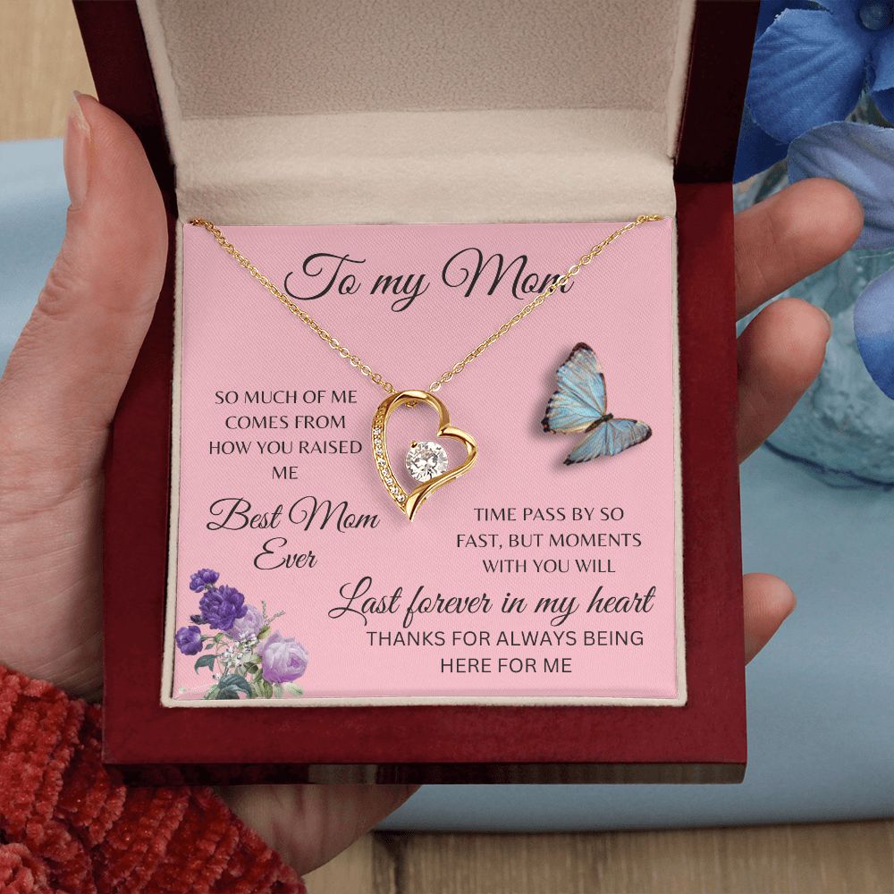 MOM - THANKS FOR ALWAYS BEING HERE - FOREVER LOVE NECKLACE