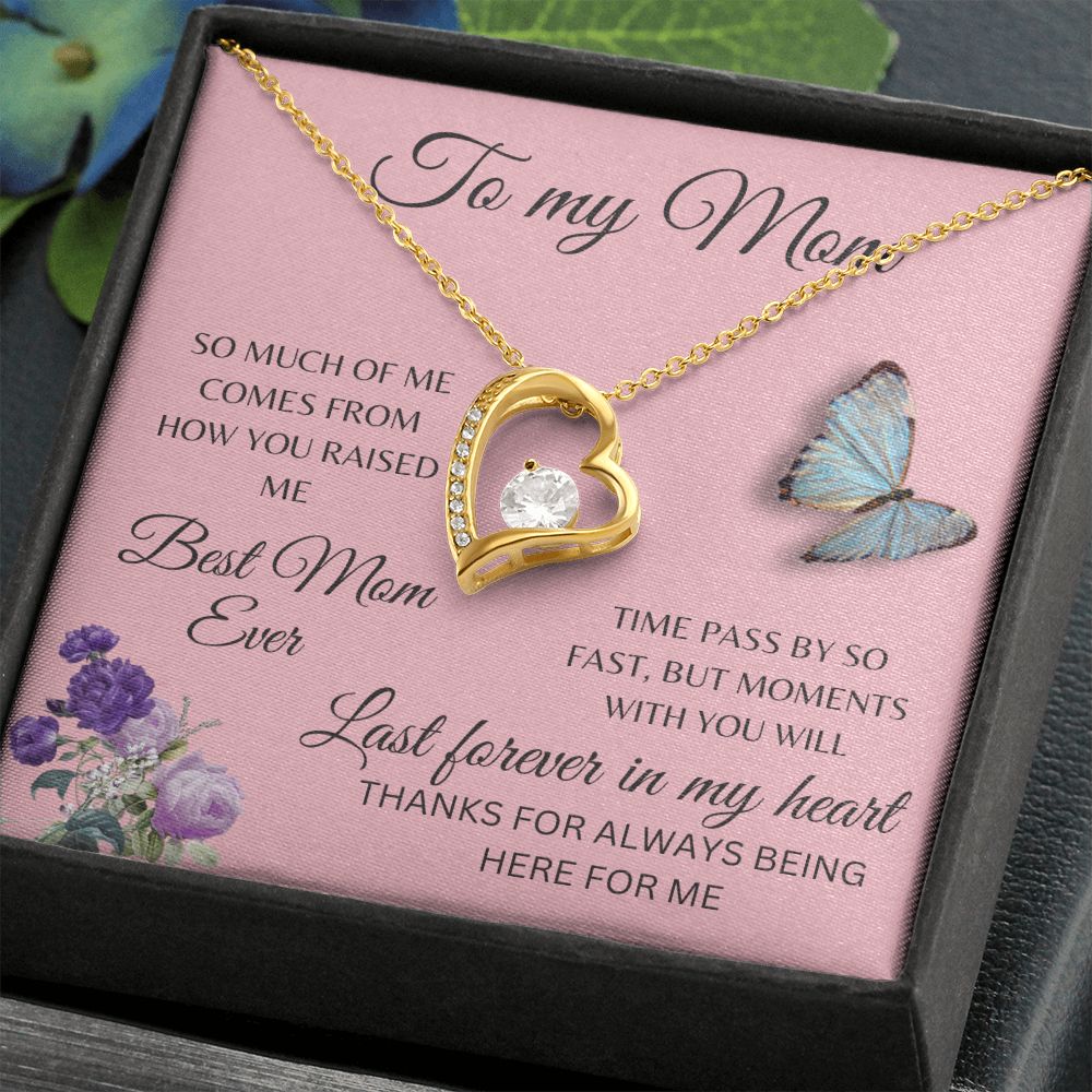 MOM - THANKS FOR ALWAYS BEING HERE - FOREVER LOVE NECKLACE