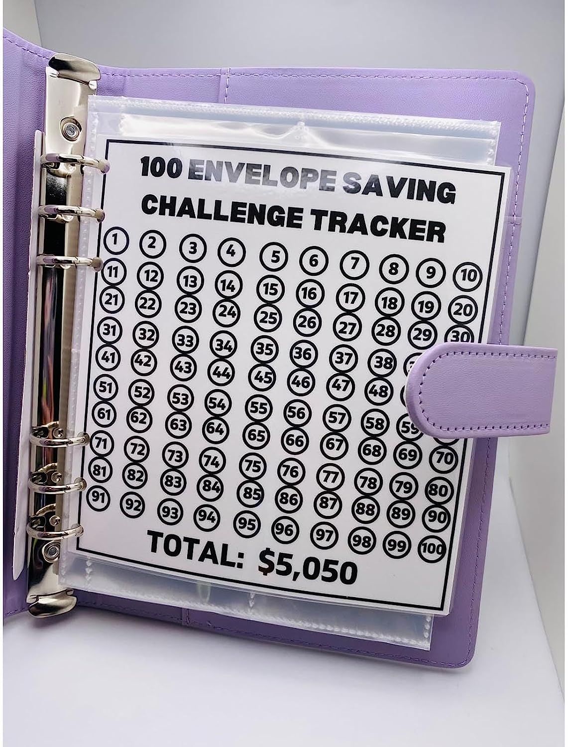 100 Envelope Savings Challenge Binder