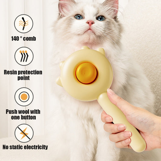 PurrfectGroom - Self-Cleaning Pet Slicker Brush & Massaging Hair Remover