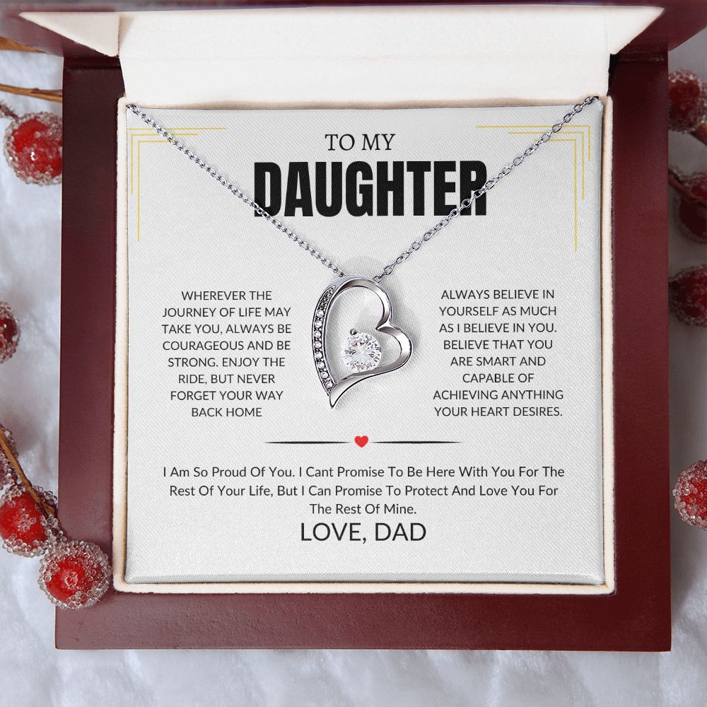 To My Daughter-I Am So Proud Of You-Forever Love Necklace