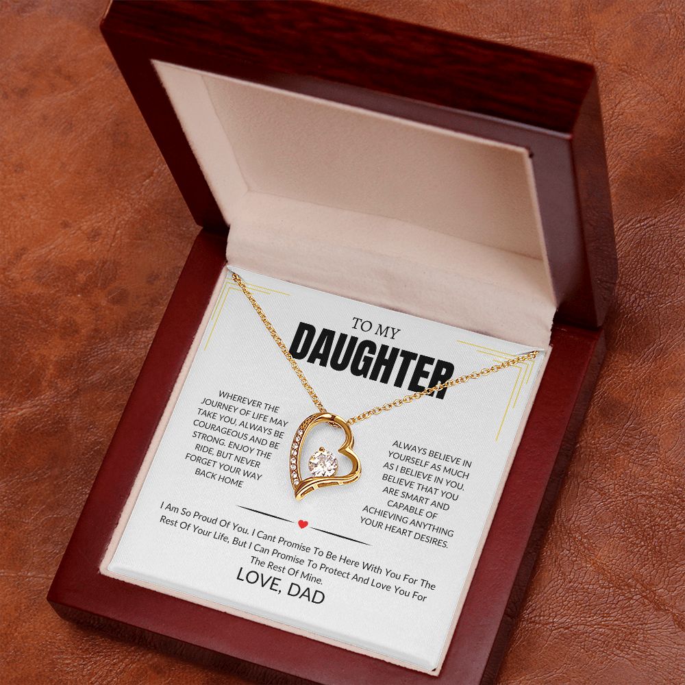 To My Daughter-I Am So Proud Of You-Forever Love Necklace