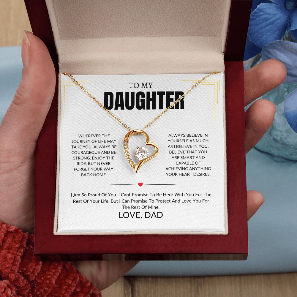 To My Daughter-I Am So Proud Of You-Forever Love Necklace