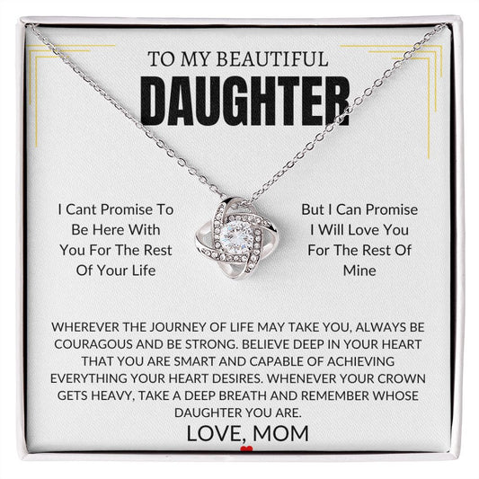 To My Beautiful Daughter-Wherever The Journey Of Life May Take You-Love Knot Necklace