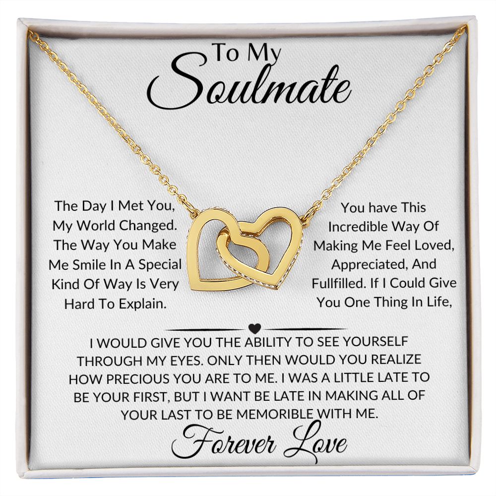 To My Soulmate-You Are Precious To Me-Interlocking Hearts Necklace