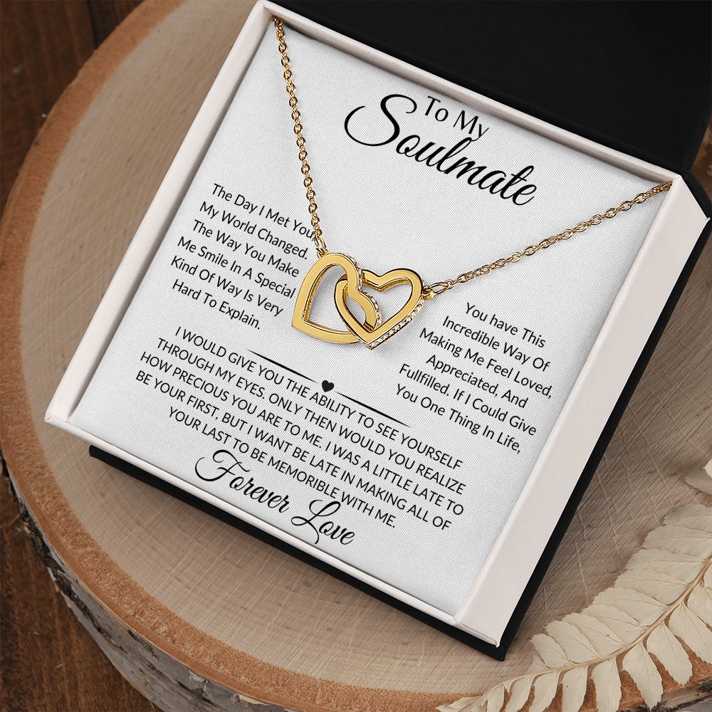 To My Soulmate-You Are Precious To Me-Interlocking Hearts Necklace