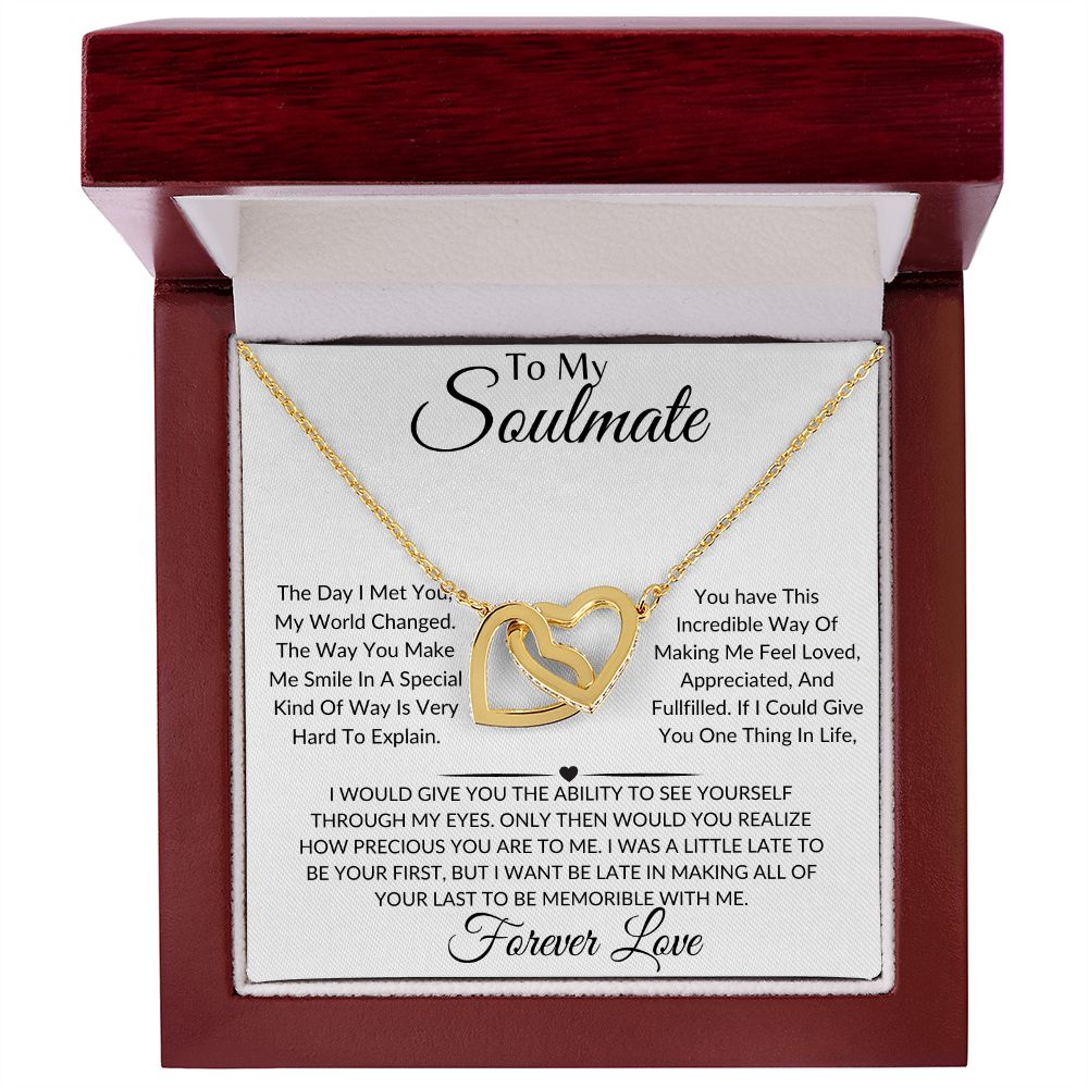 To My Soulmate-You Are Precious To Me-Interlocking Hearts Necklace