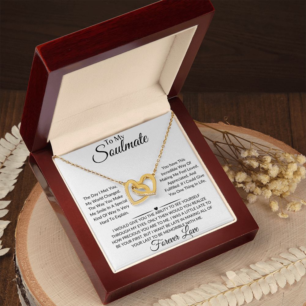 To My Soulmate-You Are Precious To Me-Interlocking Hearts Necklace