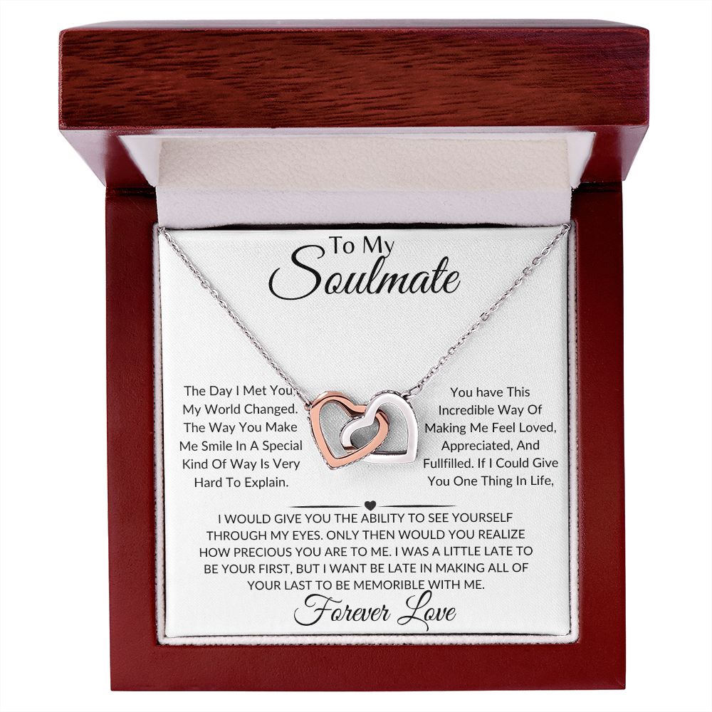 To My Soulmate-You Are Precious To Me-Interlocking Hearts Necklace