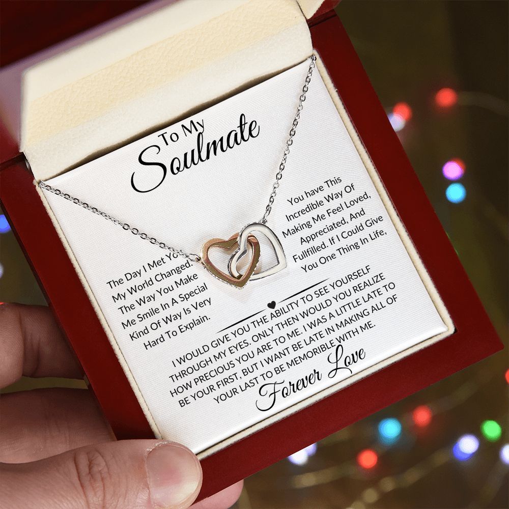 To My Soulmate-You Are Precious To Me-Interlocking Hearts Necklace
