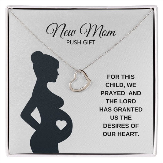 NEW MOM - PUSH GIFT- DELICATE HEART NECKLACE