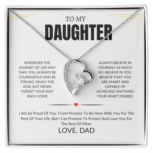 To My Daughter-I Am So Proud Of You-Forever Love Necklace
