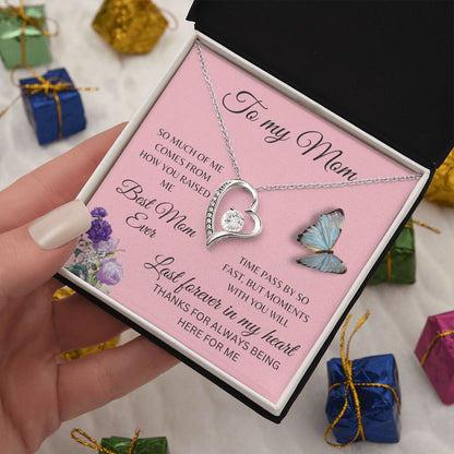 MOM - THANKS FOR ALWAYS BEING HERE - FOREVER LOVE NECKLACE