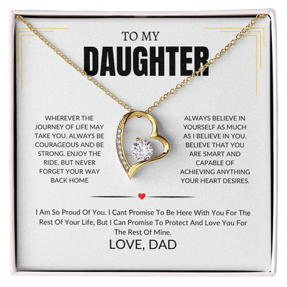 To My Daughter-I Am So Proud Of You-Forever Love Necklace