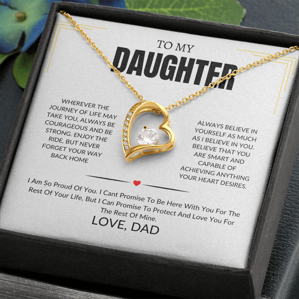 To My Daughter-I Am So Proud Of You-Forever Love Necklace