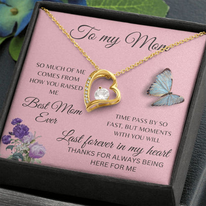 MOM - THANKS FOR ALWAYS BEING HERE - FOREVER LOVE NECKLACE